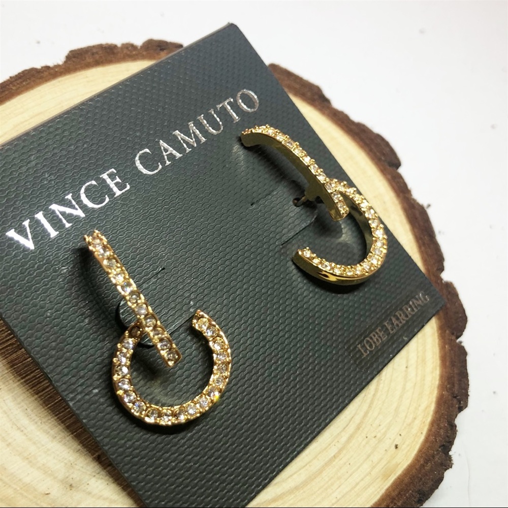 Vince Camuto gold and pave earrings